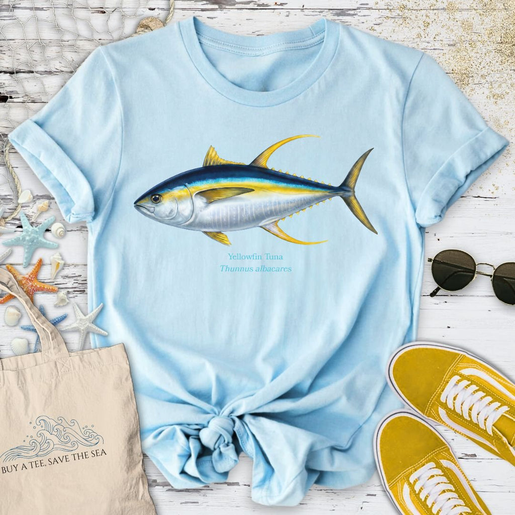 Yellowfin Tuna T-Shirt - Ocean Graphic Tee - Gift for Ocean Lovers - Unisex