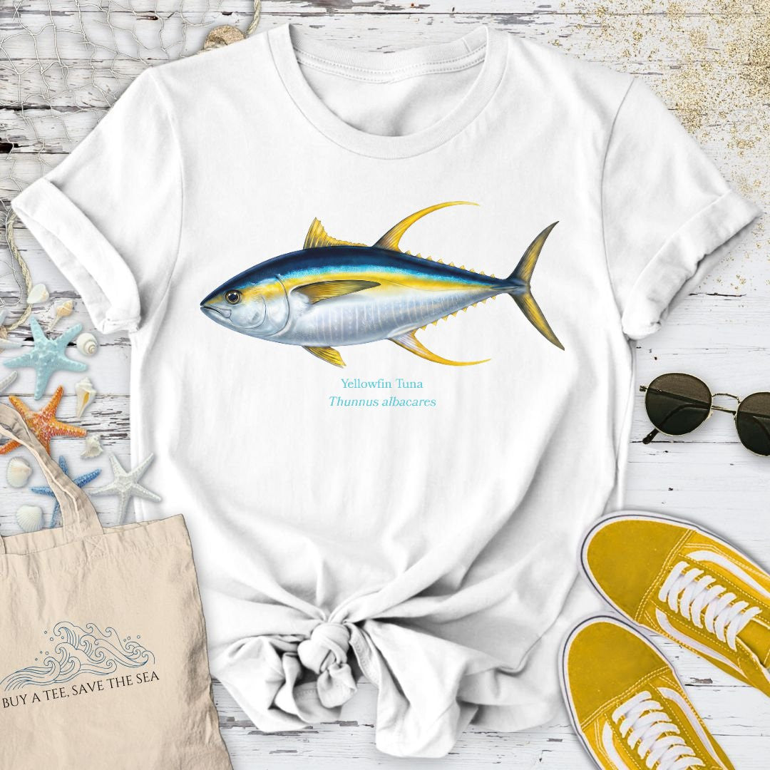 Yellowfin Tuna T-Shirt - Ocean Graphic Tee - Gift for Ocean Lovers - Unisex