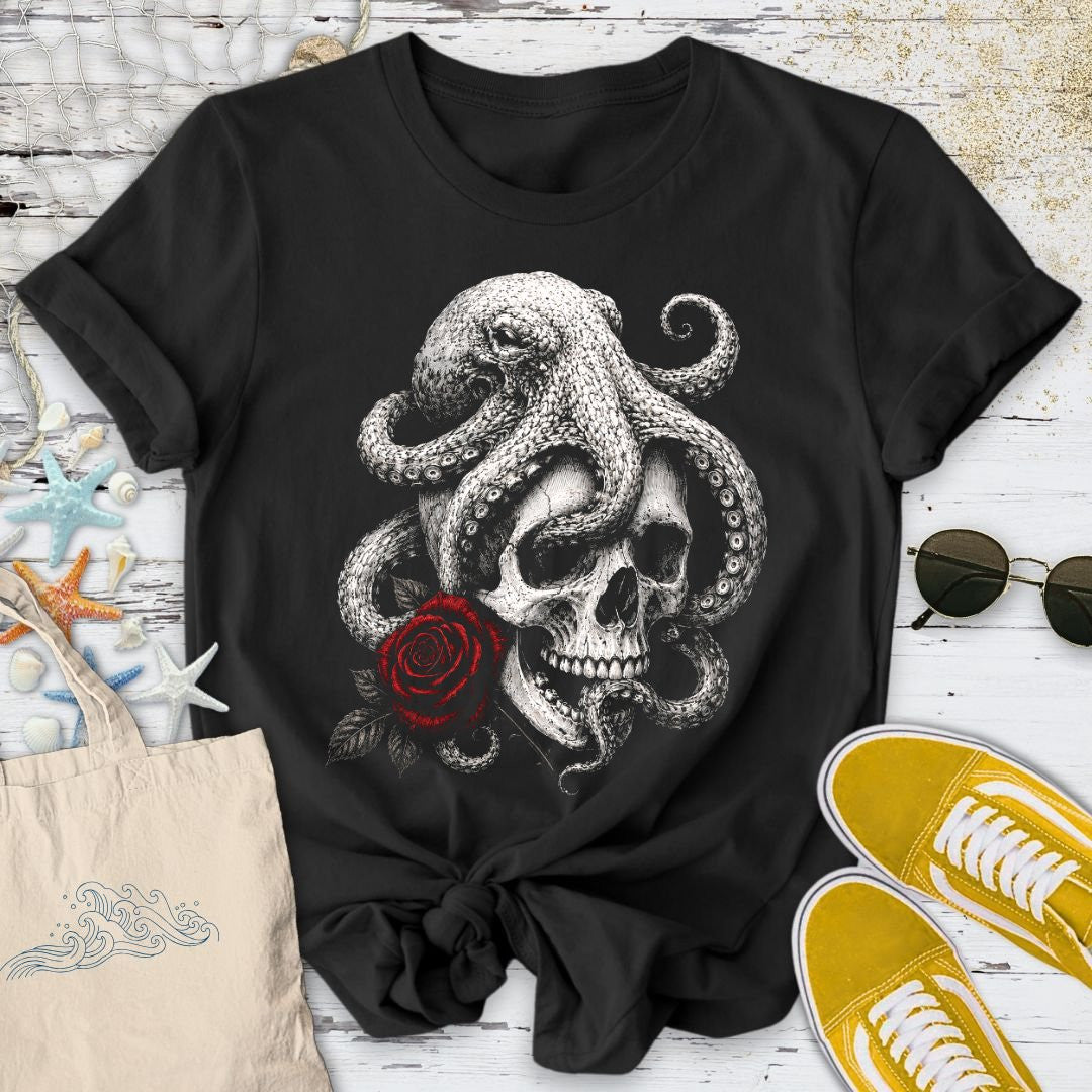 The Last Rose, Octopus T-Shirt - Ocean Graphic Tee - Gift for Ocean Lovers - Unisex