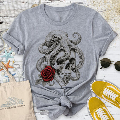 The Last Rose, Octopus T-Shirt - Ocean Graphic Tee - Gift for Ocean Lovers - Unisex