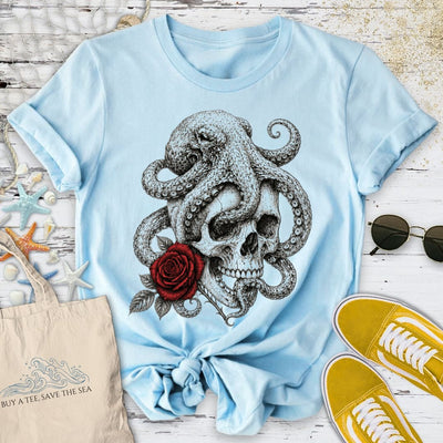 The Last Rose, Octopus T-Shirt - Ocean Graphic Tee - Gift for Ocean Lovers - Unisex