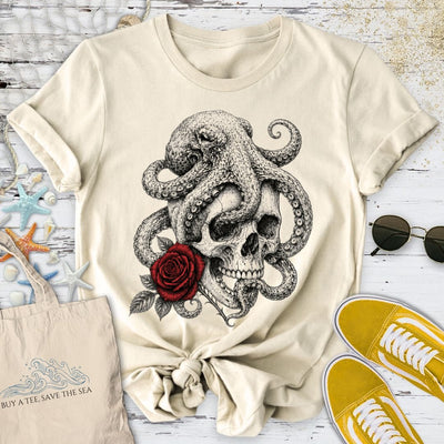 The Last Rose, Octopus T-Shirt - Ocean Graphic Tee - Gift for Ocean Lovers - Unisex
