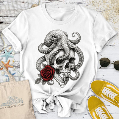 The Last Rose, Octopus T-Shirt - Ocean Graphic Tee - Gift for Ocean Lovers - Unisex