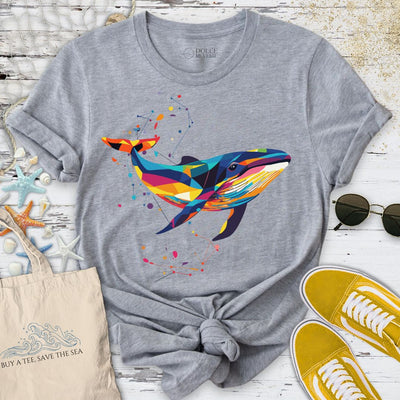 Geometric Whale T-Shirt - Ocean Graphic Tee - Gift for Ocean Lovers - Unisex