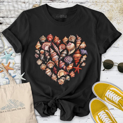 Heart of Shells T-Shirt - Ocean Graphic Tee - Gift for Ocean Lovers - Unisex