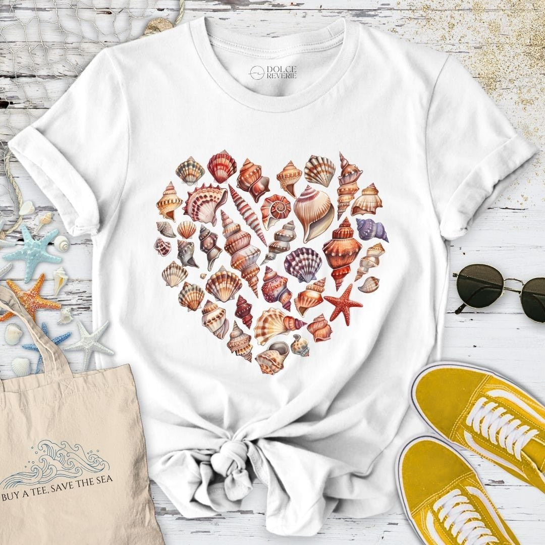 Heart of Shells T-Shirt - Ocean Graphic Tee - Gift for Ocean Lovers - Unisex