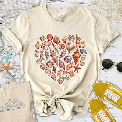 Heart of Shells T-Shirt - Ocean Graphic Tee - Gift for Ocean Lovers - Unisex