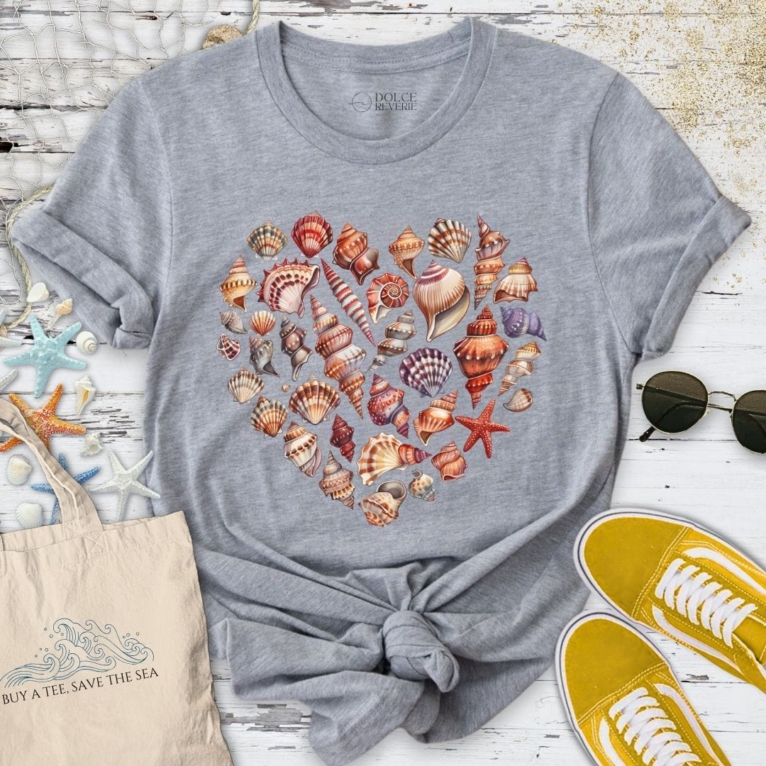 Heart of Shells T-Shirt - Ocean Graphic Tee - Gift for Ocean Lovers - Unisex