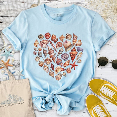 Heart of Shells T-Shirt - Ocean Graphic Tee - Gift for Ocean Lovers - Unisex