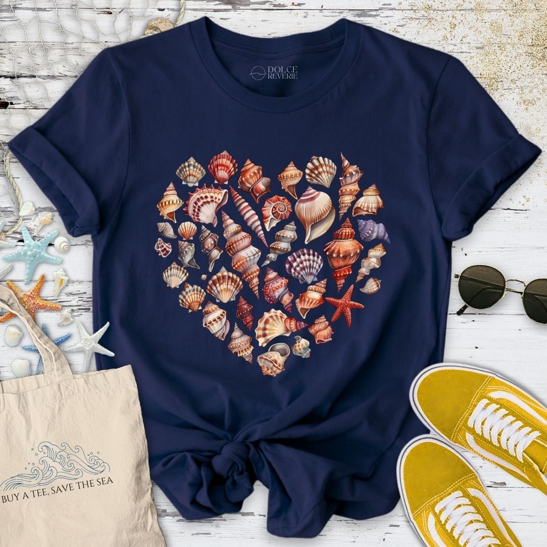 Heart of Shells T-Shirt - Ocean Graphic Tee - Gift for Ocean Lovers - Unisex