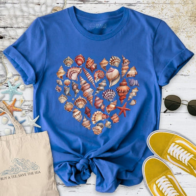 Heart of Shells T-Shirt - Ocean Graphic Tee - Gift for Ocean Lovers - Unisex