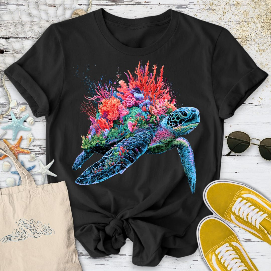 Reef Turtle T-Shirt - Ocean Graphic Tee - Gift for Ocean Lovers - Unisex