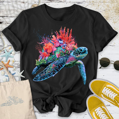 Reef Turtle T-Shirt - Ocean Graphic Tee - Gift for Ocean Lovers - Unisex