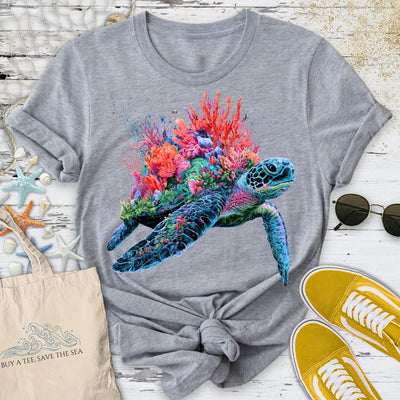 Reef Turtle T-Shirt - Ocean Graphic Tee - Gift for Ocean Lovers - Unisex