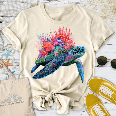 Reef Turtle T-Shirt - Ocean Graphic Tee - Gift for Ocean Lovers - Unisex