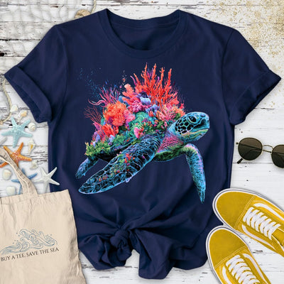 Reef Turtle T-Shirt - Ocean Graphic Tee - Gift for Ocean Lovers - Unisex