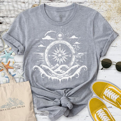 Compass T-Shirt - Ocean Graphic Tee - Gift for Ocean Lovers - Unisex