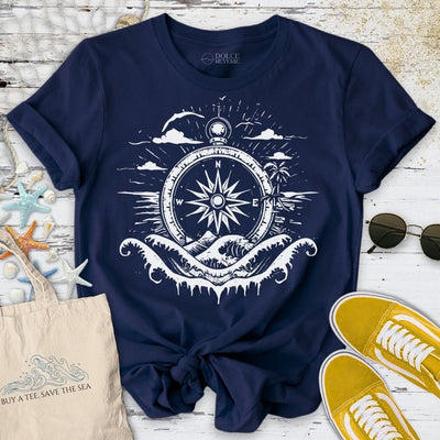 Compass T-Shirt - Ocean Graphic Tee - Gift for Ocean Lovers - Unisex