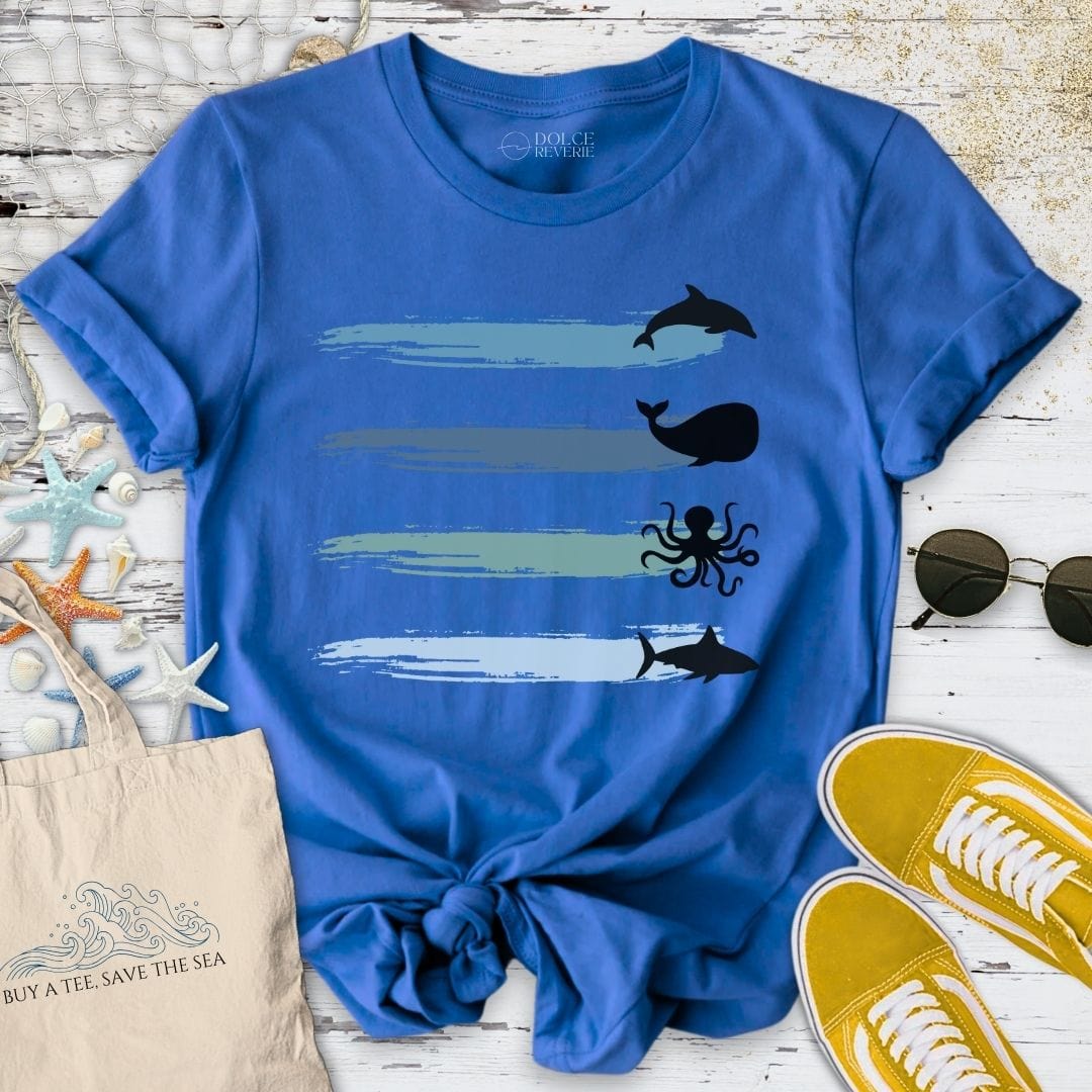 Marine Paths T-Shirt - Ocean Graphic Tee - Gift for Ocean Lovers - Unisex