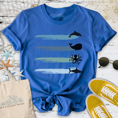 Marine Paths T-Shirt - Ocean Graphic Tee - Gift for Ocean Lovers - Unisex