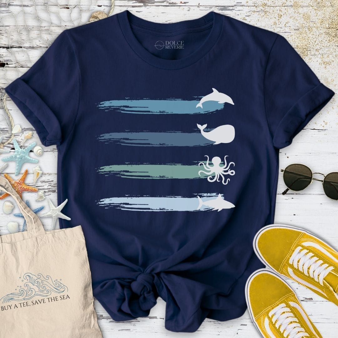 Marine Paths T-Shirt - Ocean Graphic Tee - Gift for Ocean Lovers - Unisex
