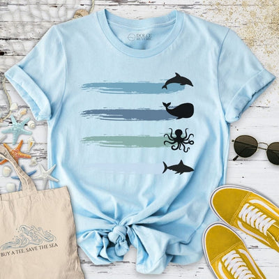 Marine Paths T-Shirt - Ocean Graphic Tee - Gift for Ocean Lovers - Unisex