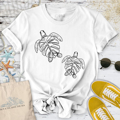 Monstera Turtles T-Shirt - Ocean Graphic Tee - Gift for Ocean Lovers - Unisex