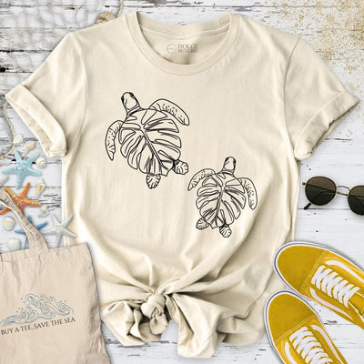 Monstera Turtles T-Shirt - Ocean Graphic Tee - Gift for Ocean Lovers - Unisex