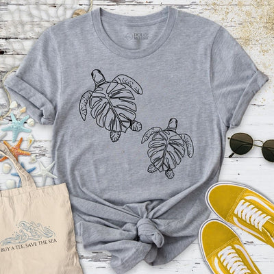 Monstera Turtles T-Shirt - Ocean Graphic Tee - Gift for Ocean Lovers - Unisex