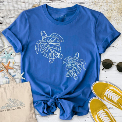 Monstera Turtles T-Shirt - Ocean Graphic Tee - Gift for Ocean Lovers - Unisex