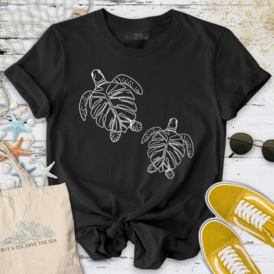 Monstera Turtles T-Shirt - Ocean Graphic Tee - Gift for Ocean Lovers - Unisex