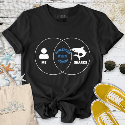 Dangerous When Hungry T-Shirt - Ocean Graphic Tee - Gift for Ocean Lovers - Unisex
