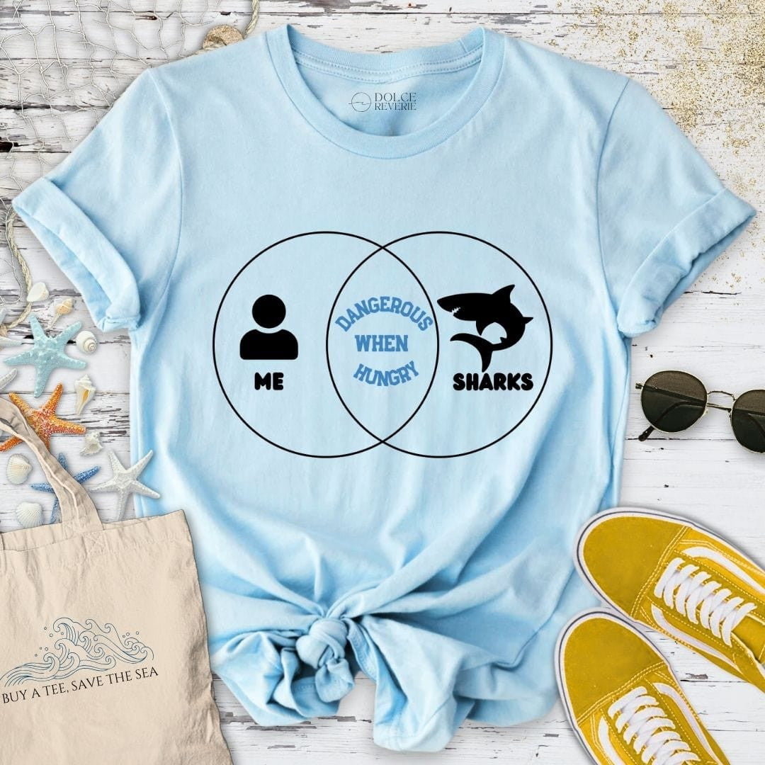 Dangerous When Hungry T-Shirt - Ocean Graphic Tee - Gift for Ocean Lovers - Unisex