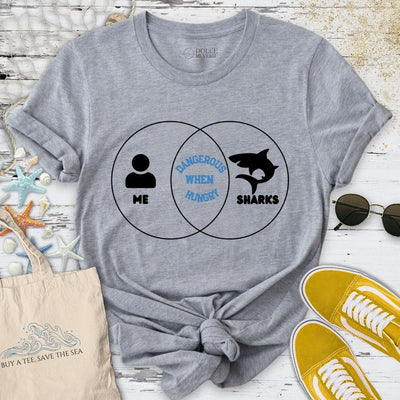 Dangerous When Hungry T-Shirt - Ocean Graphic Tee - Gift for Ocean Lovers - Unisex
