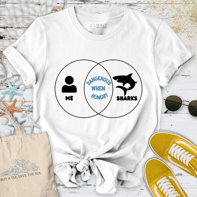 Dangerous When Hungry T-Shirt - Ocean Graphic Tee - Gift for Ocean Lovers - Unisex