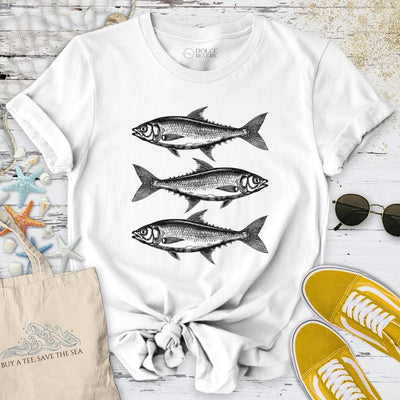 3 Sardines T-Shirt - Ocean Graphic Tee - Gift for Ocean Lovers - Unisex