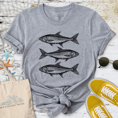 3 Sardines T-Shirt - Ocean Graphic Tee - Gift for Ocean Lovers - Unisex