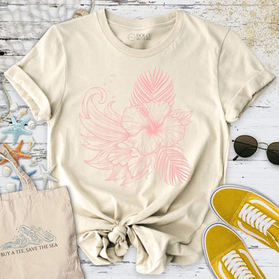 Hibiscus T-Shirt - Ocean Graphic Tee - Gift for Ocean Lovers - Unisex