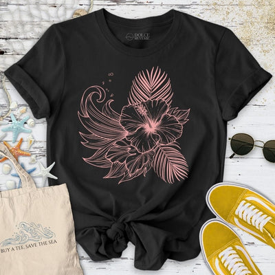 Hibiscus T-Shirt - Ocean Graphic Tee - Gift for Ocean Lovers - Unisex