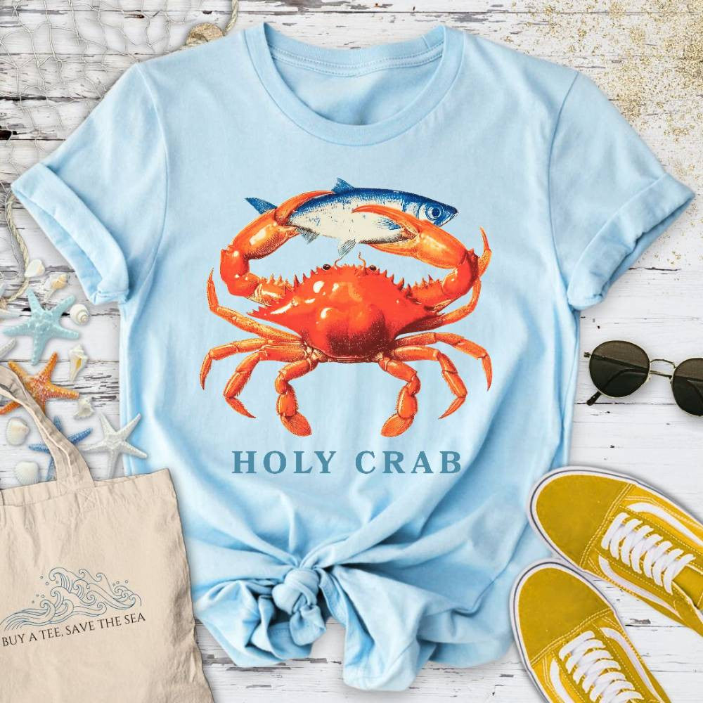 Holy Crab T-Shirt - Ocean Graphic Tee - Gift for Ocean Lovers - Unisex