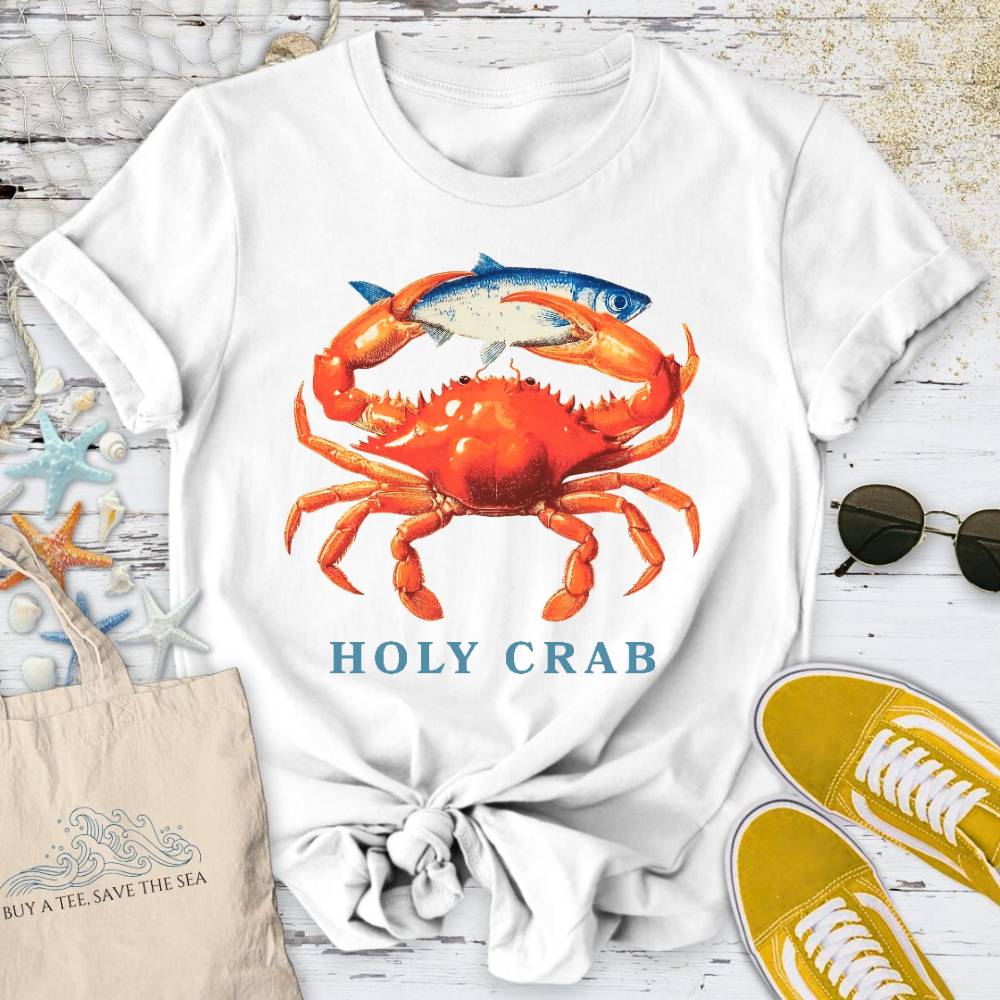 Holy Crab T-Shirt - Ocean Graphic Tee - Gift for Ocean Lovers - Unisex