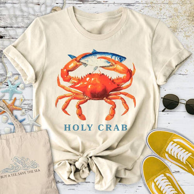 Holy Crab T-Shirt - Ocean Graphic Tee - Gift for Ocean Lovers - Unisex