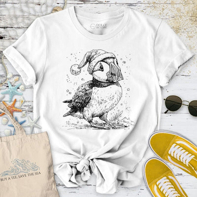Christmas Puffin T-Shirt - Ocean Graphic Tee - Gift for Ocean Lovers - Unisex