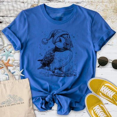 Christmas Puffin T-Shirt - Ocean Graphic Tee - Gift for Ocean Lovers - Unisex