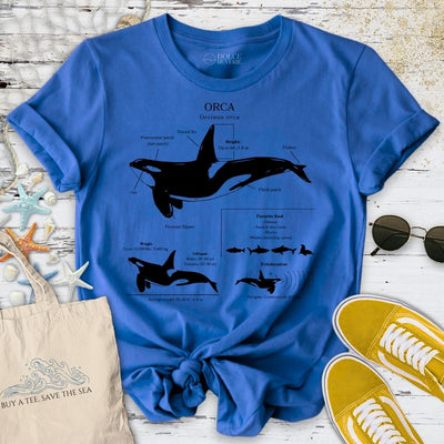 Orca Anatomy T-Shirt - Ocean Graphic Tee - Gift for Ocean Lovers - Unisex
