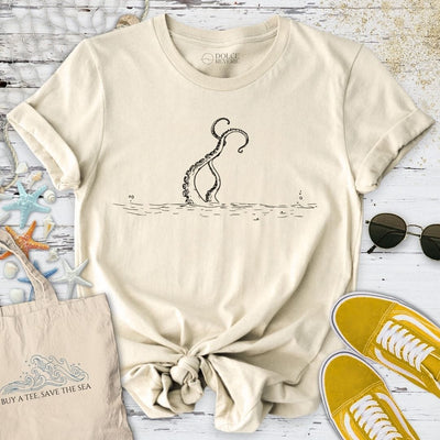 Tentacles Line Art T-Shirt - Ocean Graphic Tee - Gift for Ocean Lovers - Unisex
