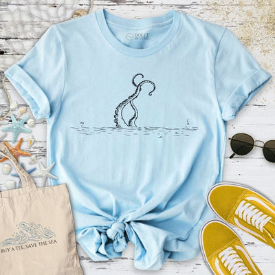 Tentacles Line Art T-Shirt - Ocean Graphic Tee - Gift for Ocean Lovers - Unisex