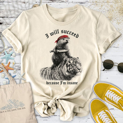 I Will Succeed, Sea Otter T-Shirt - Ocean Graphic Tee - Gift for Ocean Lovers - Unisex