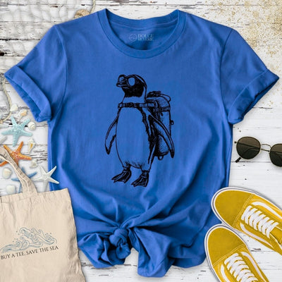 Penguin Diver T-Shirt - Ocean Graphic Tee - Gift for Ocean Lovers - Unisex