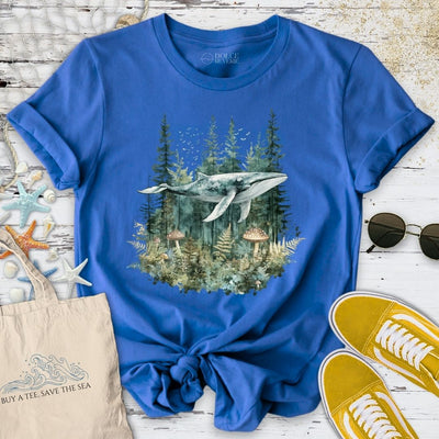 Forest Whale Dreams T-Shirt - Ocean Graphic Tee - Gift for Ocean Lovers - Unisex